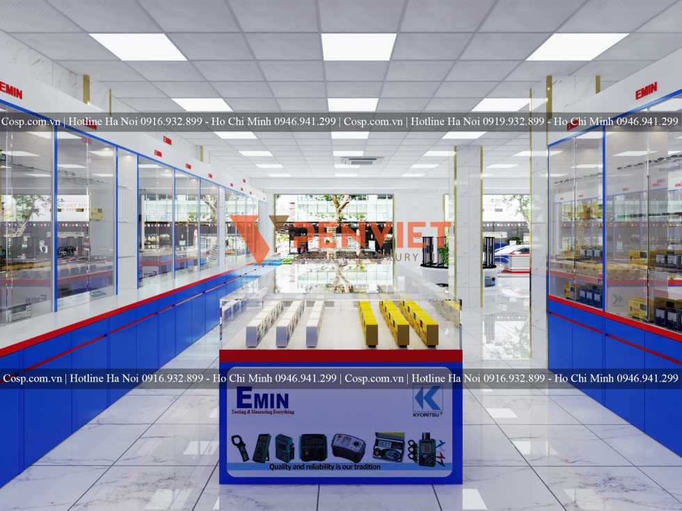 Thiết kế nội thất cửa hàng thiết bị đo lường - CTY EMIN Việt Nam