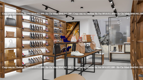 Thiết kế cửa hàng thời trang giày dép Pierrer Cardin
